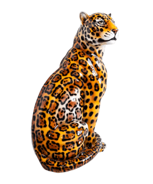 ALEXANDER 88CM CERAMIC LEOPARD SCULPTURE