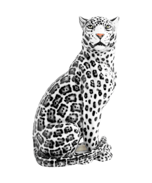 TUXEDO 88CM CERAMIC LEOPARD SCULPTURE