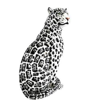 TUXEDO 88CM CERAMIC LEOPARD SCULPTURE
