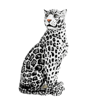 TUXEDO 88CM CERAMIC LEOPARD SCULPTURE