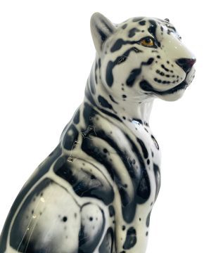 THE CLOUDED 88CM CERAMIC LEOPARD SCULPTURE
