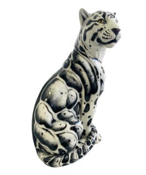 THE CLOUDED 88CM CERAMIC LEOPARD SCULPTURE