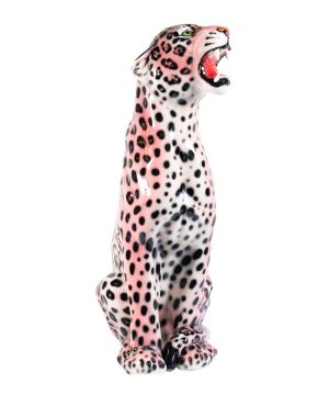 GIGI 86CM CERAMIC LEOPARD SCULPTURE
