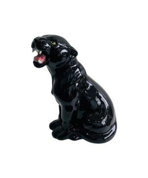 MARCELLO 30CM CERAMIC PANTHER SCULPTURE
