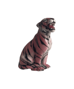 CHERRY 45CM PINK & BLACK CERAMIC TIGER SCULPTURE