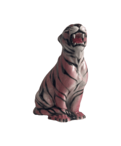 CHERRY 45CM PINK & BLACK CERAMIC TIGER SCULPTURE