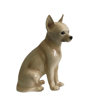 CHURCHILL 30CM BEIGE CERAMIC CHIHUAHUA SCULPTURE