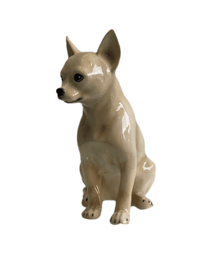 CHURCHILL 30CM BEIGE CERAMIC CHIHUAHUA SCULPTURE