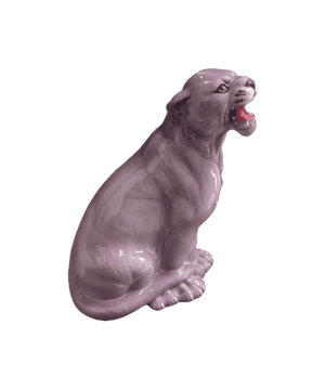 CHARLI 45CM LILAC CERAMIC PANTHER SCULPTURE