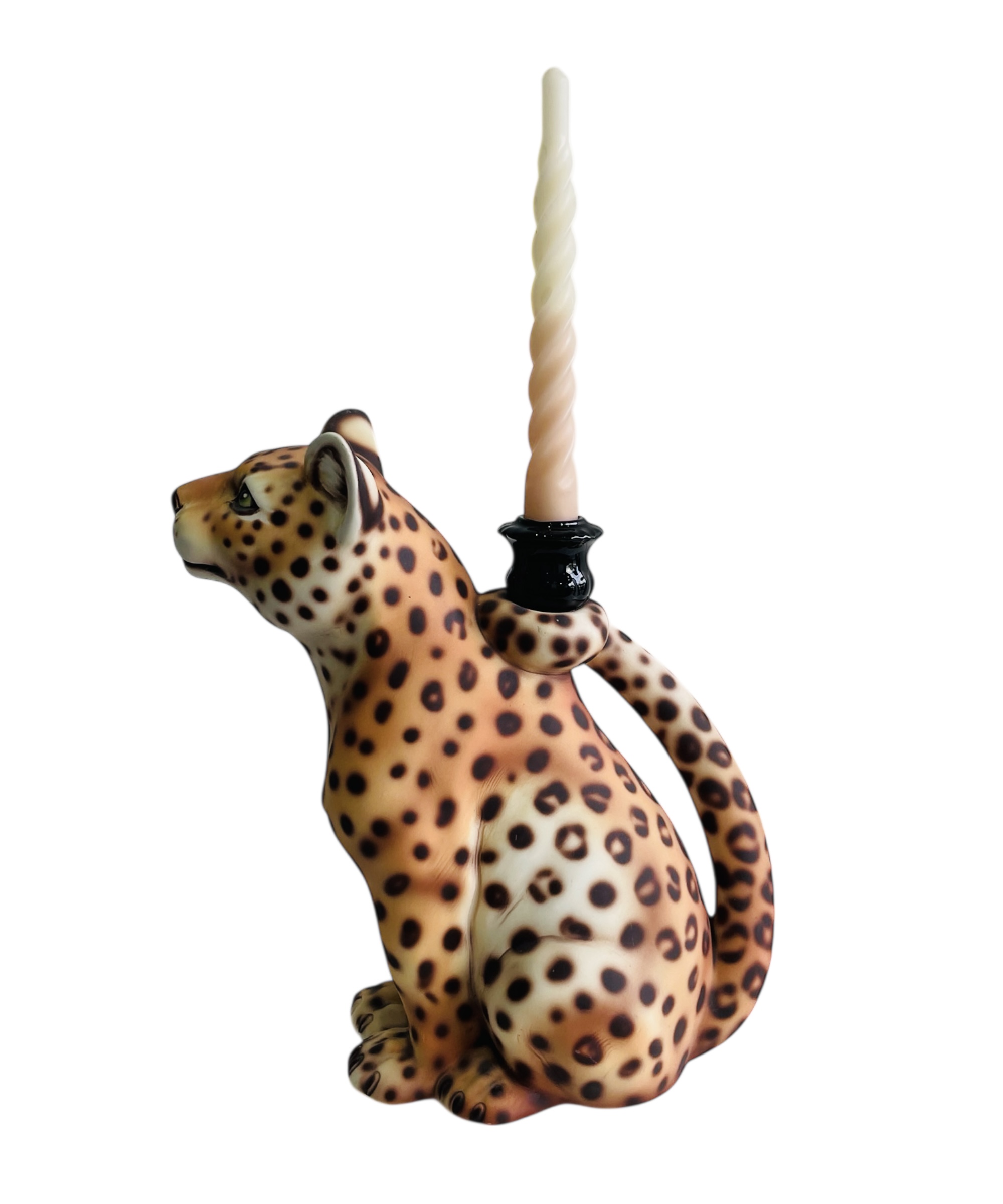 LEOPOLD 30CM CERAMIC LEOPARD CANDELA- MATTE FINISH LEOPOLD 30CM CERAMIC LEOPARD CANDELA- MATTE FINISH