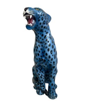 DENIM 86CM CERAMIC BLUE LEOPARD- LEFT FACING TAIL