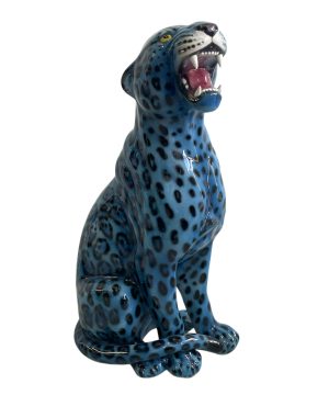 DENIM 86CM CERAMIC BLUE LEOPARD- LEFT FACING TAIL