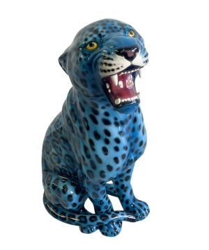 DENIM 86CM CERAMIC BLUE LEOPARD- LEFT FACING TAIL