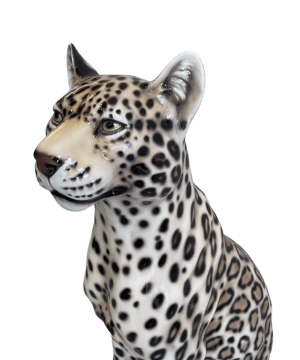SABBIA 87CM CERAMIC LEOPARD BEIGE SCULPTURE