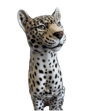 SABBIA 87CM CERAMIC LEOPARD BEIGE SCULPTURE