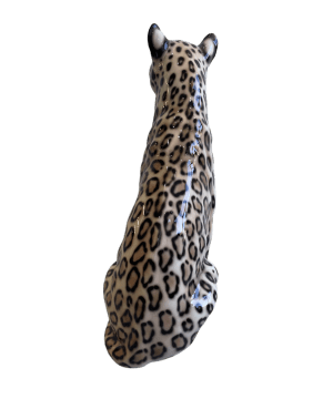SABBIA 87CM CERAMIC LEOPARD BEIGE SCULPTURE