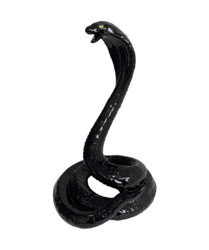 COBRA 45CM BLACK CERAMIC SCULPTURE