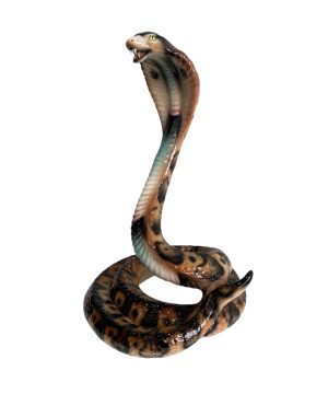 COBRA 45CM NATURAL GREEN CERAMIC SCULPTURE