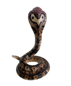COBRA 45CM NATURAL GREEN CERAMIC SCULPTURE