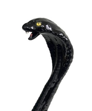 COBRA 45CM BLACK CERAMIC SCULPTURE