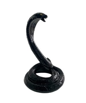 COBRA 45CM BLACK CERAMIC SCULPTURE