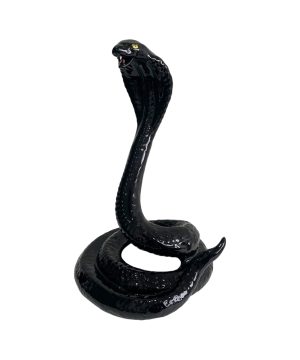 COBRA 45CM BLACK CERAMIC SCULPTURE