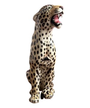 SELVAGGIA 86CM CERAMIC LEOPARD SCULPTURE