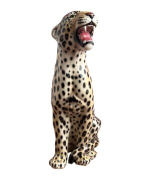 SELVAGGIA 86CM CERAMIC LEOPARD SCULPTURE